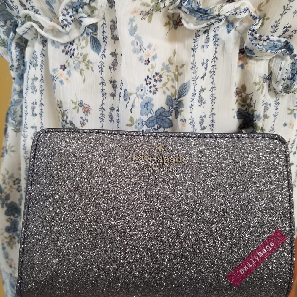 DUSK NAVY BOXED COMPACT WALLET LOLA KATE SPADE - Picture 8 of 13